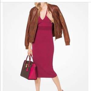 Michael Kors V-neck bodycon midi